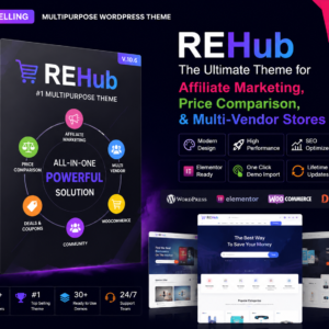 Download REHub – The Ultimate WordPress Theme for Price Comparison, Affiliate Marketing & Multi-Vendor Stores.