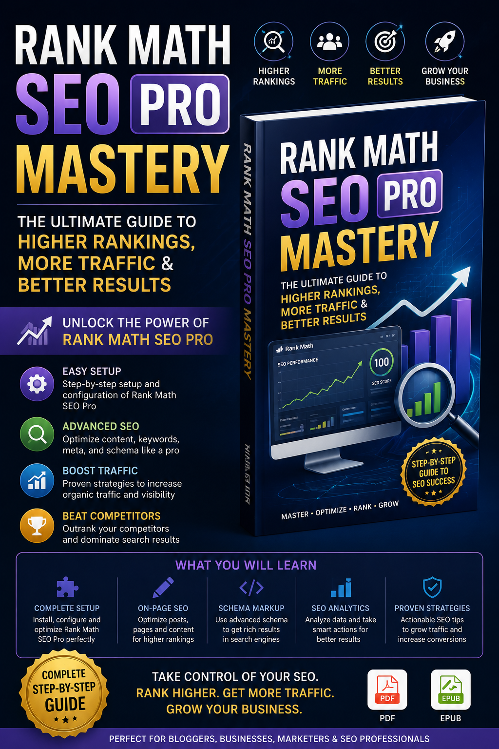 Rank Math SEO Pro Mastery: The Ultimate Guide to Higher Rankings, More Traffic & Better Results