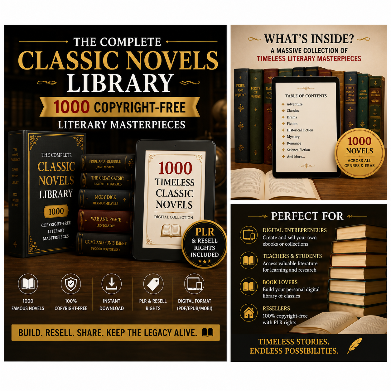The Complete Classic Novels Library | 1000 Copyright-Free Literary Masterpieces