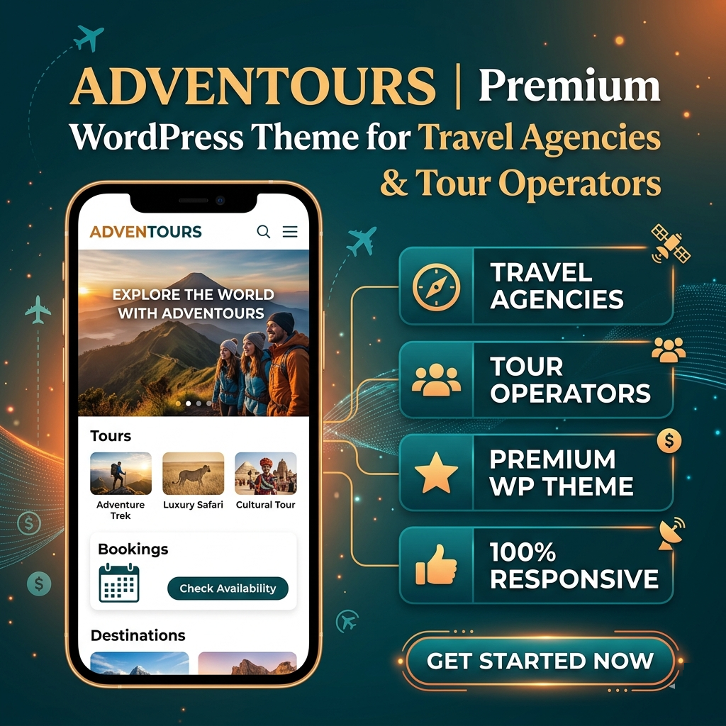 AdvenTours | Premium WordPress Theme for Travel Agencies & Tour Operators