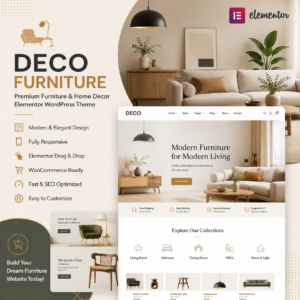 Deco Furniture – Premium Home Decor & Furniture Elementor WordPress Theme