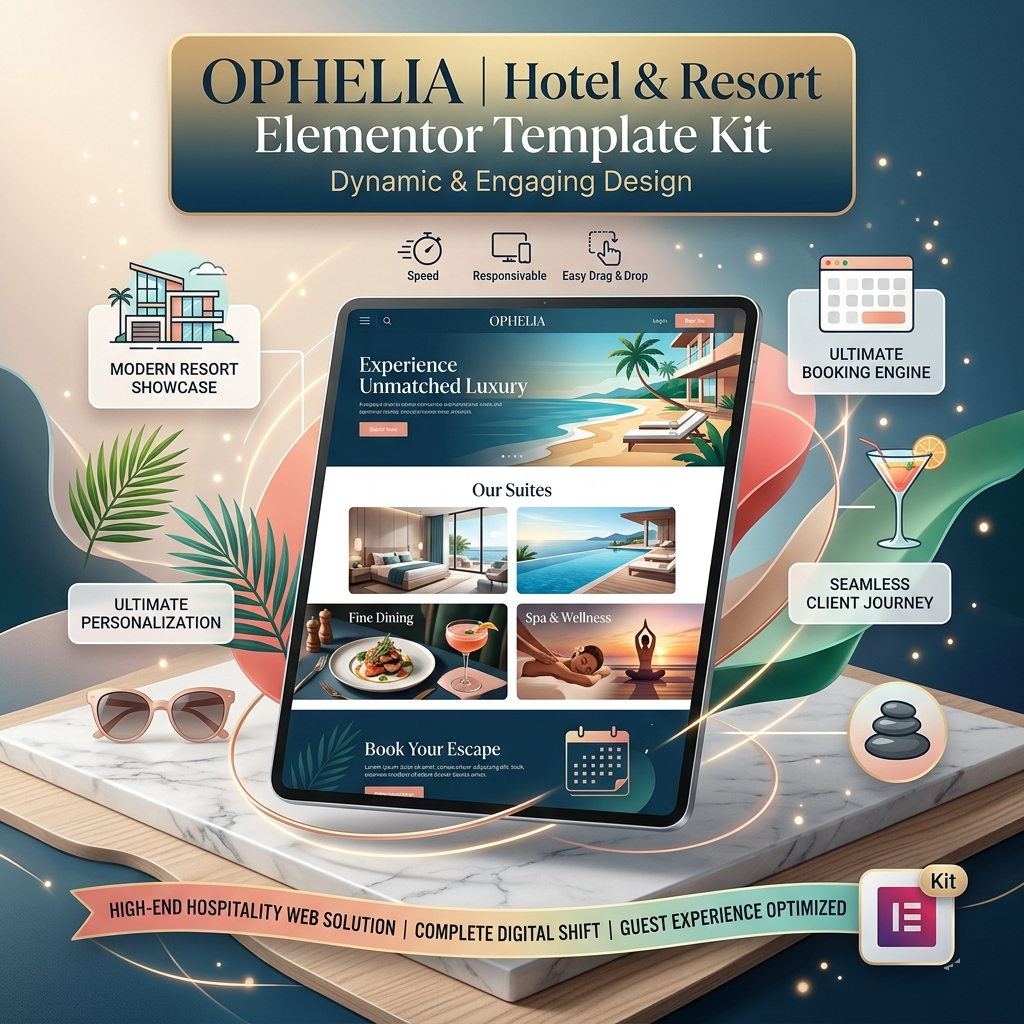 Ophelia | Ultimate Luxury Hotel & Resort Elementor Template Kit