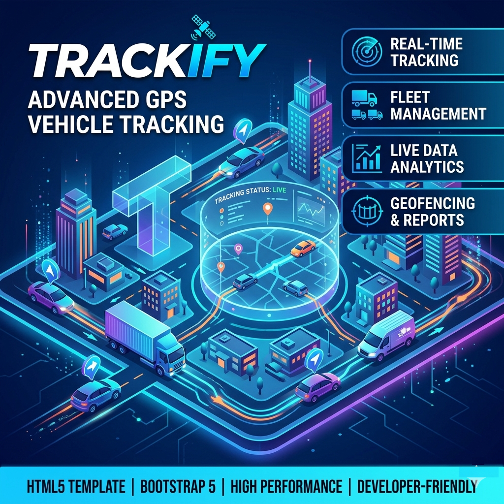 Trackify | Advanced GPS Vehicle Tracking & Fleet Management HTML Template