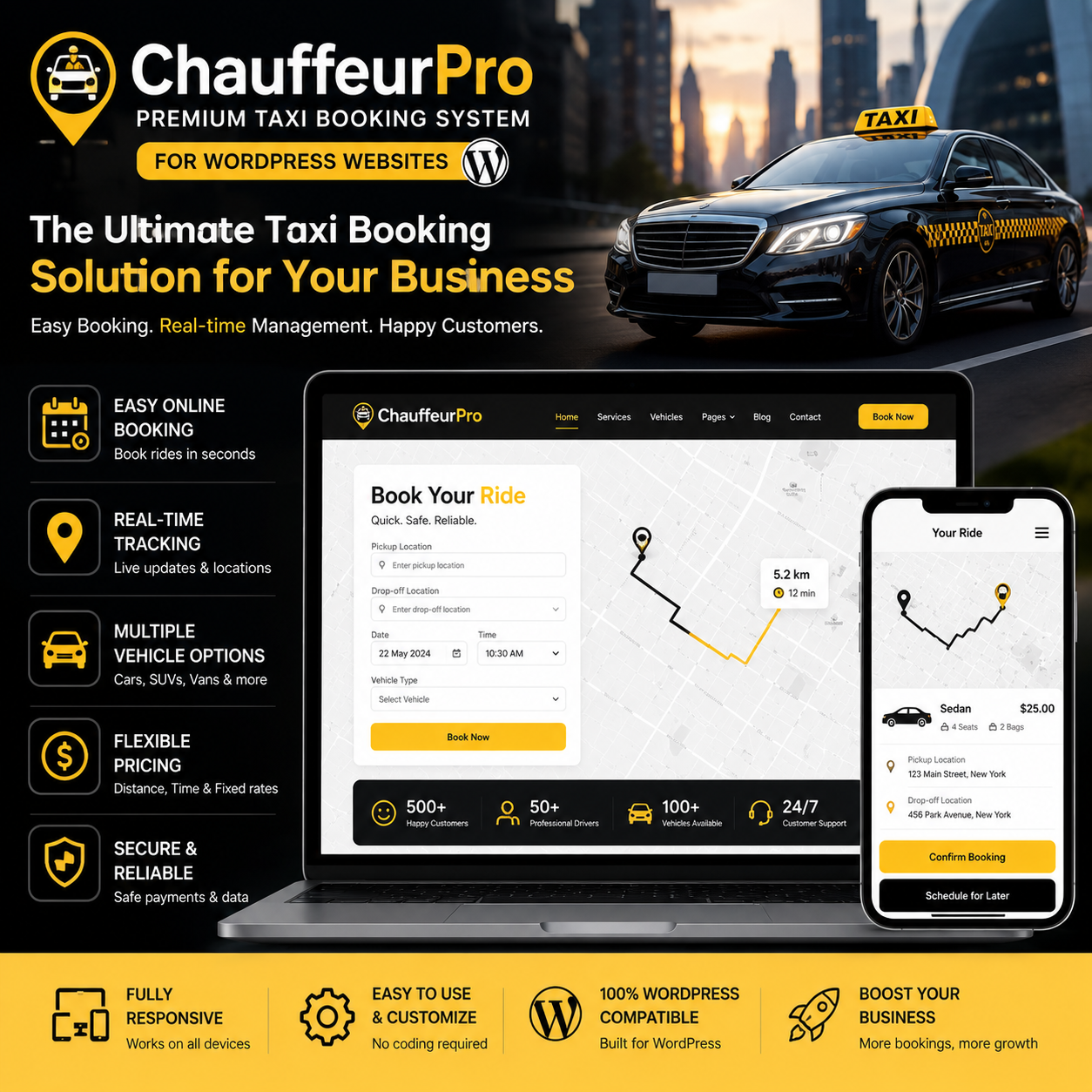 ChauffeurPro – Premium Taxi Booking System for WordPress Websites