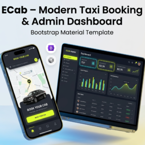 ECab – Modern Taxi Booking & Admin Dashboard Bootstrap Material Template