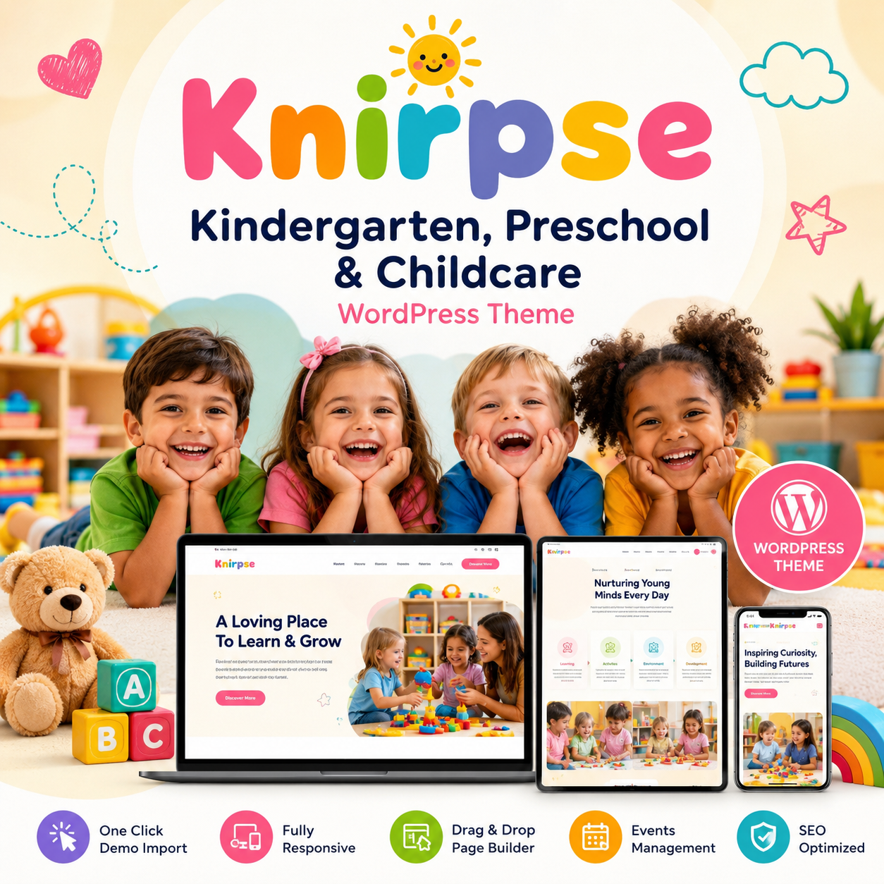 Knirpse – Ultimate WordPress Theme for Kindergarten, Preschool & Childcare Centers
