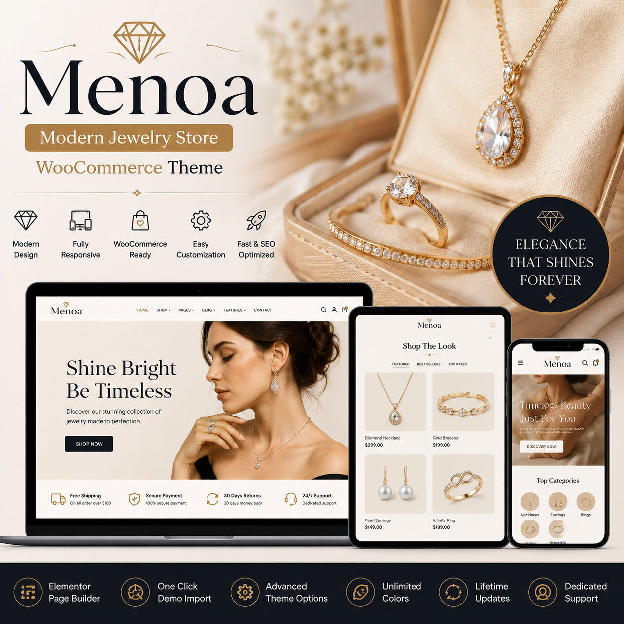 Menoa – Luxury WooCommerce Theme for Jewelry & Fashion Accessories