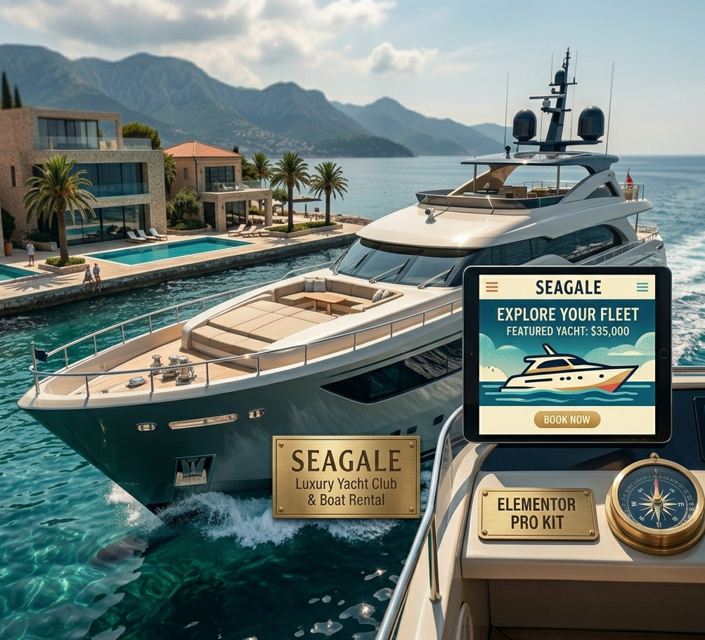 Seagale | Luxury Yacht Club & Boat Rental Elementor Template Kit