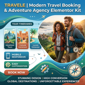 Travele – Modern Travel Booking & Adventure Agency Elementor Kit