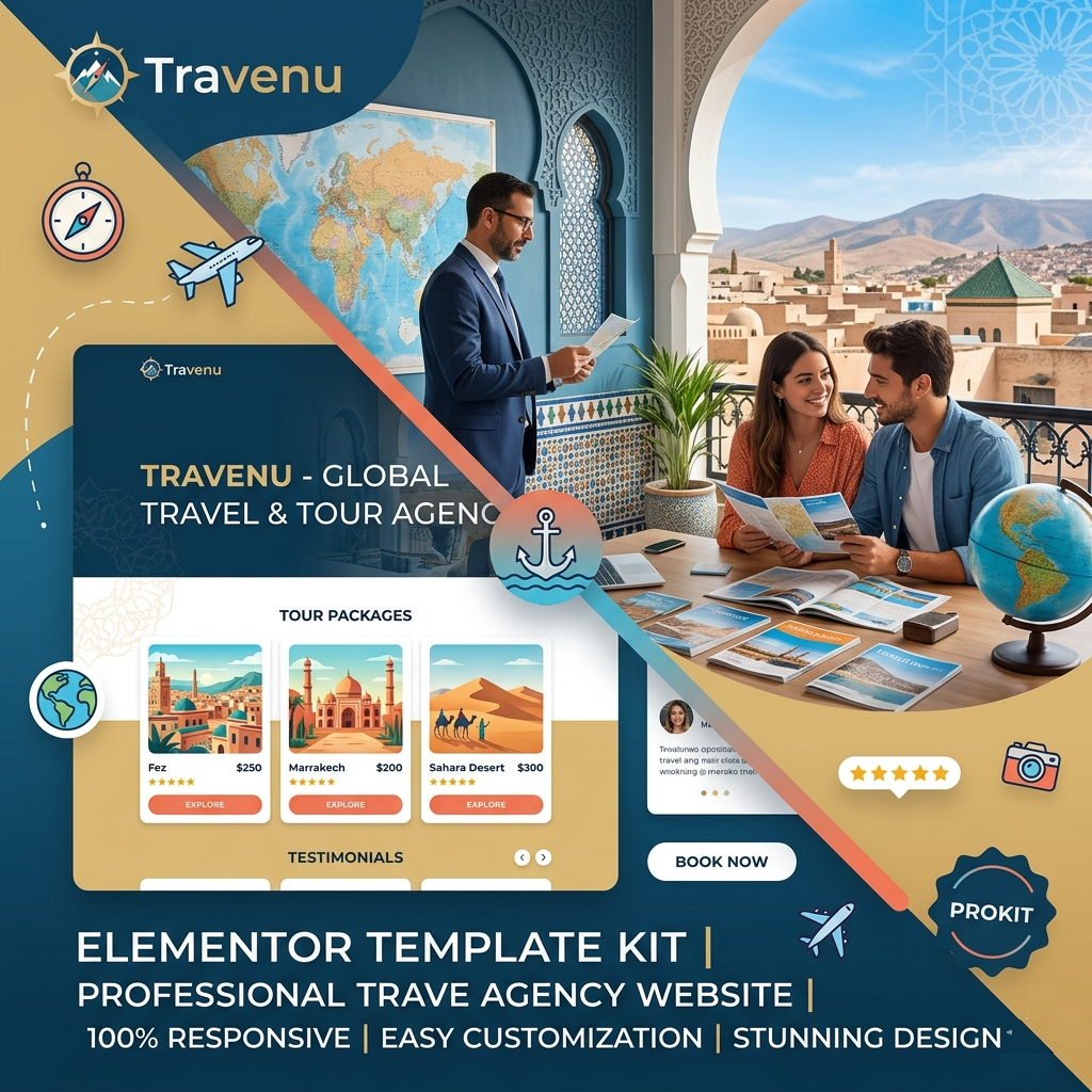 Travenu | Global Travel & Tour Agency Elementor Template Kit