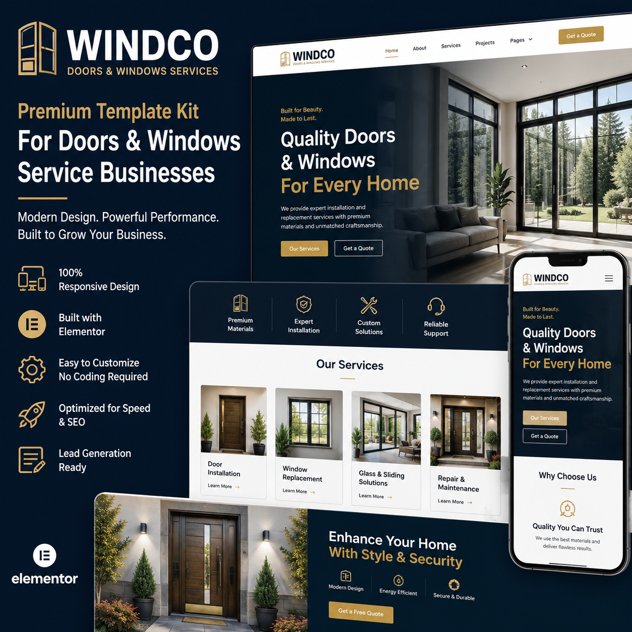 Windco – Premium Doors & Windows Service Template Kit for Modern Home Improvement Businesses